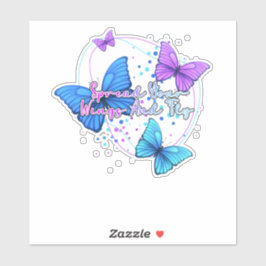 Pegatina Esparce sus alas y vuela mariposa