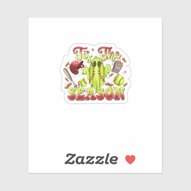 Pegatina Espectacular disfraz de softball Funny Halloween E (Hoja)