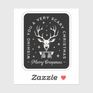 Pegatina Espectacular esqueleto de reno de Navidades gótico