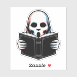 Pegatina Espectacular Fantasma Con Libro - Espectacular Art