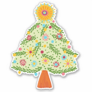 Pegatina Espectacular PERSONALIZADO de árbol de Navidad pop