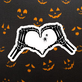 Pegatina Espectacular Skeleton Heart Hands Halloween Spider
