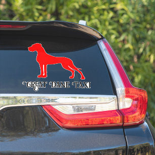 Pegatina Espectáculo Rojo de pie gran dane Silhouette Vinyl