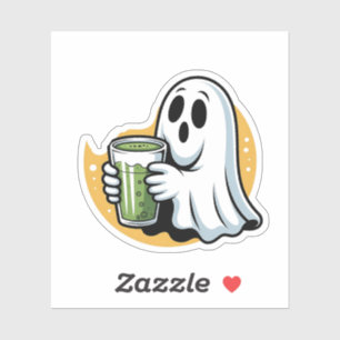 Pegatina Espeluznante Beber Matcha Halloween