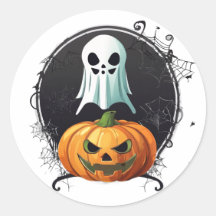 Pegatina espeluznante de Halloween en la noche: Di