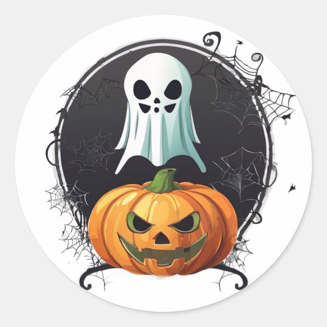 Pegatina espeluznante de Halloween en la noche: Di (Anverso)