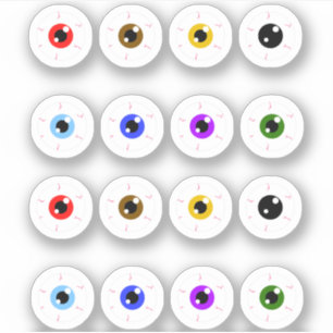 Pegatina Espeluznantes Ojos Coloridos