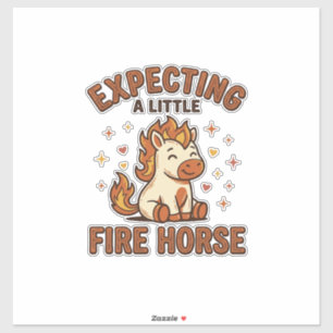 Pegatina Esperando un pequeño caballo de fuego camiseta de 