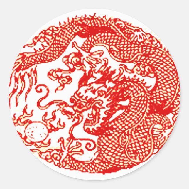 Pegatina espiral drástico chino rojo (Anverso)