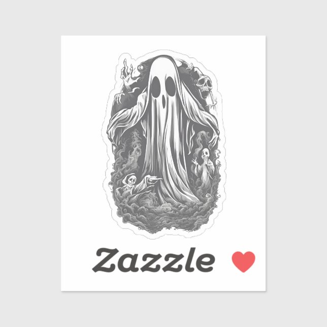 Pegatina Espíritu de Halloween 8, terrible, espeluznante, m (Hoja)