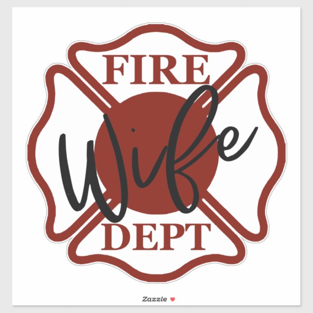 PEGATINA ESPOSA DE INCENDIO CON CRUZ MALTESE [1] (Hoja)