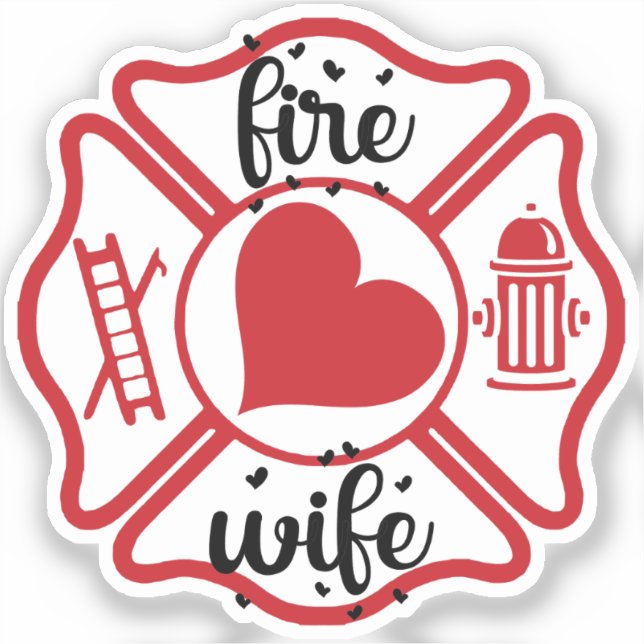 Pegatina ESPOSA DE INCENDIO con CRUZ MALTESE [17] (Anverso)