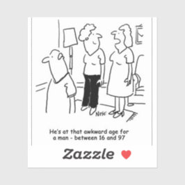 Pegatina Esposa dice que marido tiene una edad incómoda par