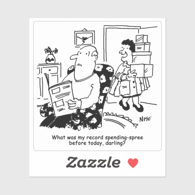 Pegatina Esposa regresa a casa del Personalizado de compras (Hoja)