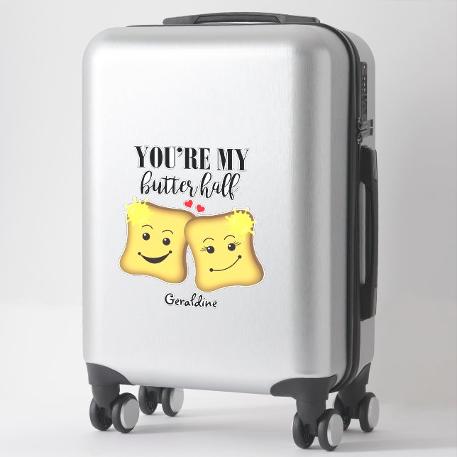 Pegatina Esposo y esposa mi mejor medio divertido Valentín (Maleta)