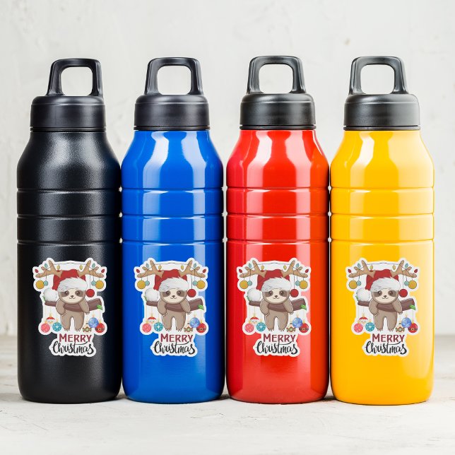 Pegatina Espuma linda con Santa Hat, luces y bolas para Nav (Subido por el creador)