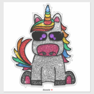 Pegatina Espumoso paracaídas de unicornio de Purpurina lind