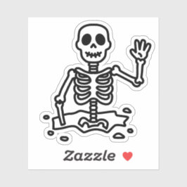 Pegatina Esqueleto en el suelo