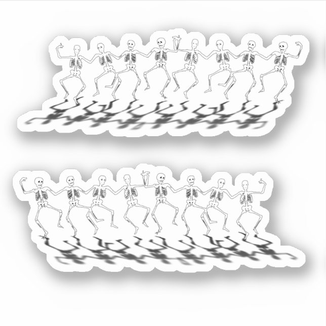 Pegatina Esqueletos bailarines Halloween (Anverso)