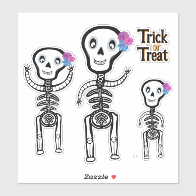 Pegatina Esqueletos de trucos o árboles (Hoja)