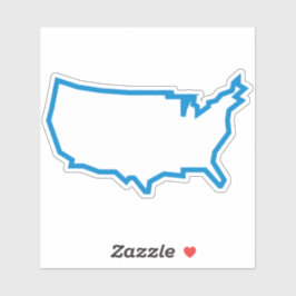 Pegatina Esquema de mapa de EE.UU.