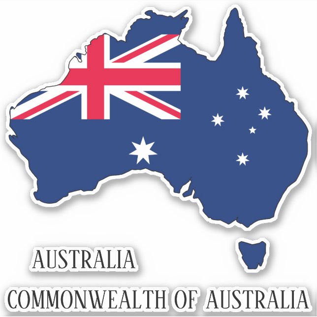 Pegatina Esquema de mapa de marcas de Australia (Anverso)