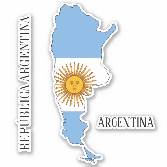 Pegatina Esquema del mapa de la bandera de Argentina (Anverso)