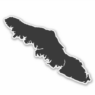 Pegatina Esquema del mapa de la isla de Vancouver - Silhoue