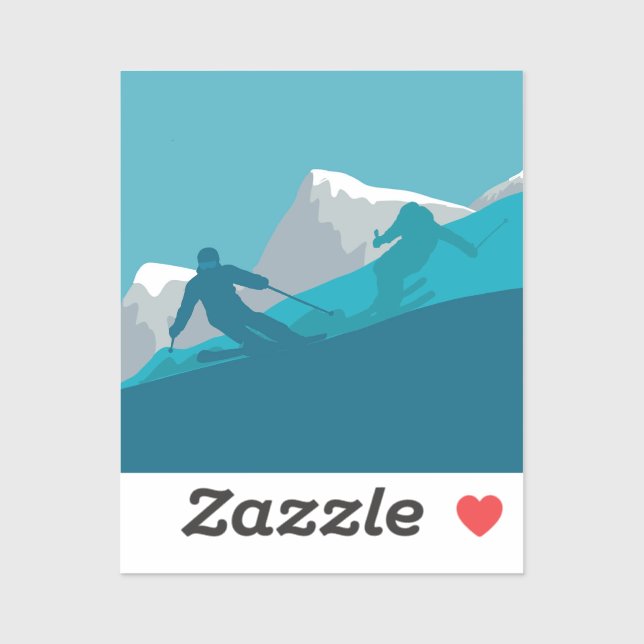 Pegatina Esquí de montaña (Hoja)