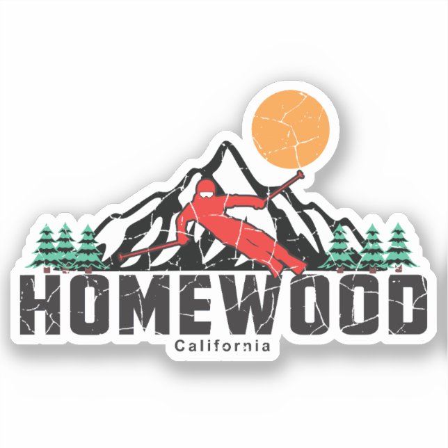 Pegatina Esquí de montaña Retro Homewood (Anverso)