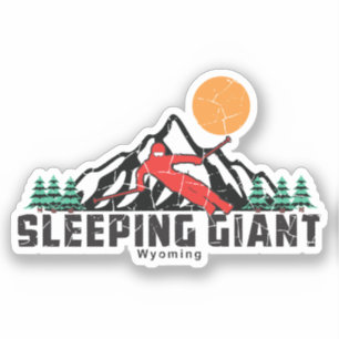 Pegatina Esquí Gigante Retro Sleeping