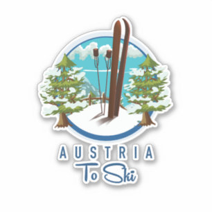 Pegatina Esquí, logotipo de cartel de esquí.