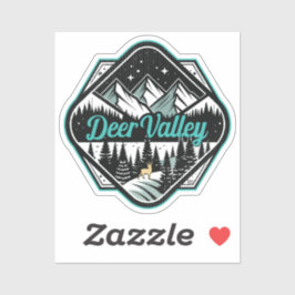Pegatina Esquí Retro Deer Valley