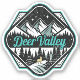 Pegatina Esquí Retro Deer Valley