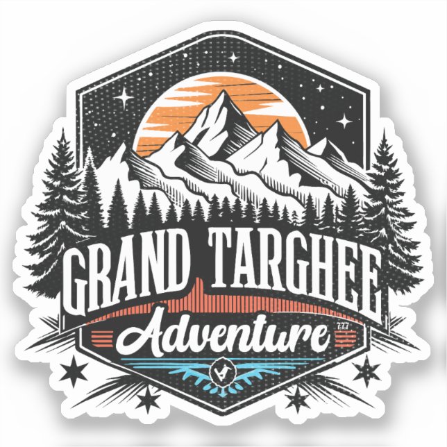 Pegatina Esquí Retro Grand Targhee (Anverso)