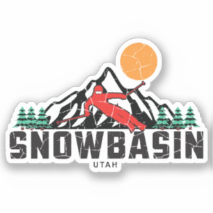 Pegatina Esquí Retro Snowbasin