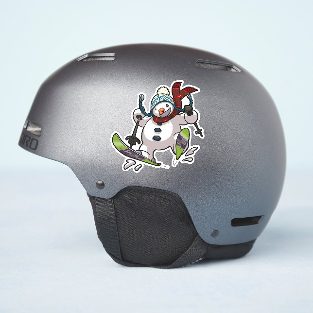 Pegatina Esquiando A Hombre De Nieve En El Personalizado Go (Lado del casco)