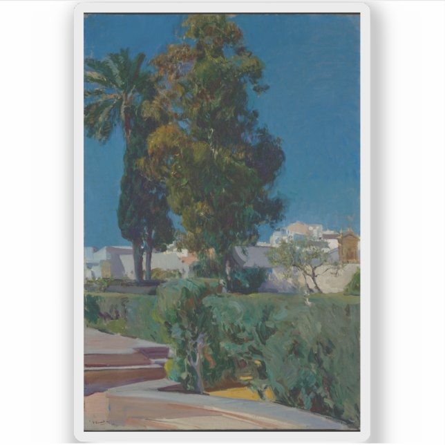 Pegatina Esquina del Jardín, Alcázar, Sevilla (Anverso)