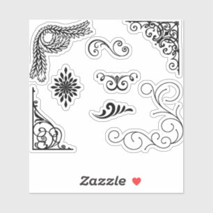 Pegatina esquinas-flourish-scroll-frame