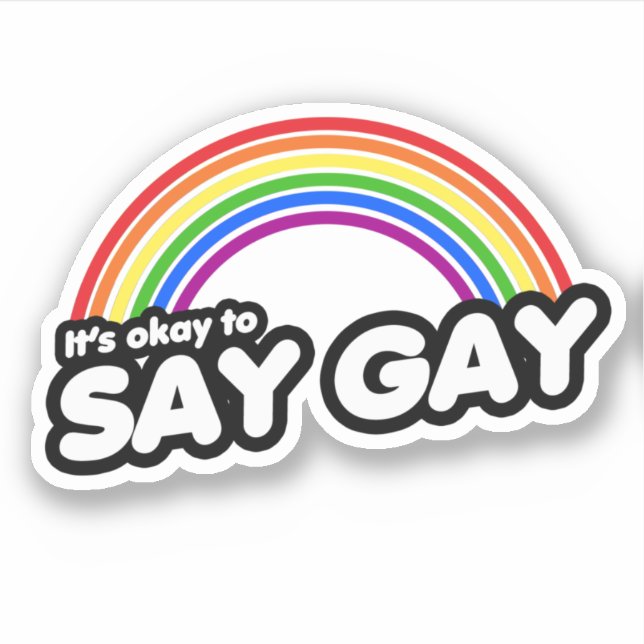 Pegatina Está bien decir gay (Anverso)