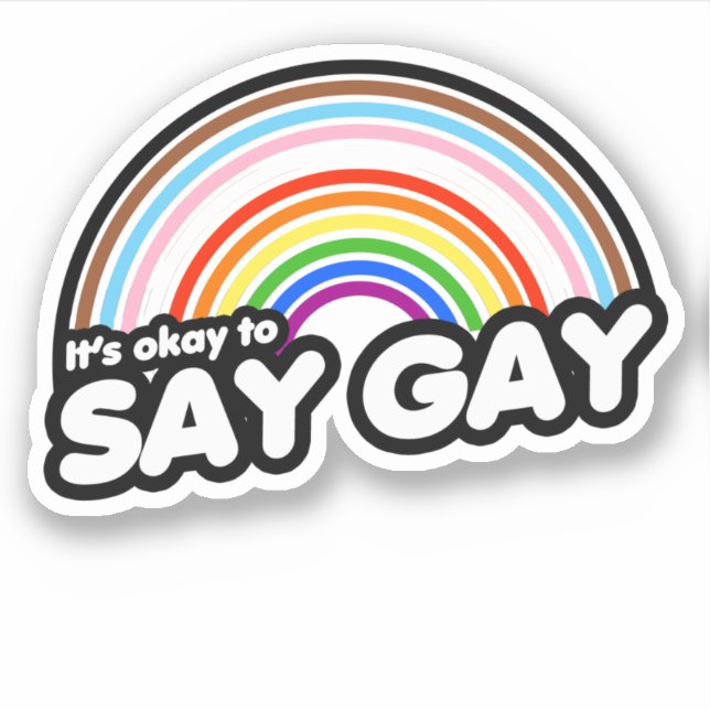 Pegatina Está bien decir gay (Anverso)