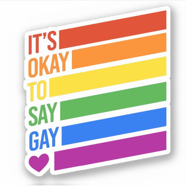 Pegatina Está bien decir gay  (Anverso)