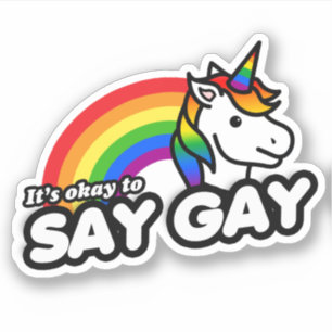Pegatina Está bien decir Gay Unicorn