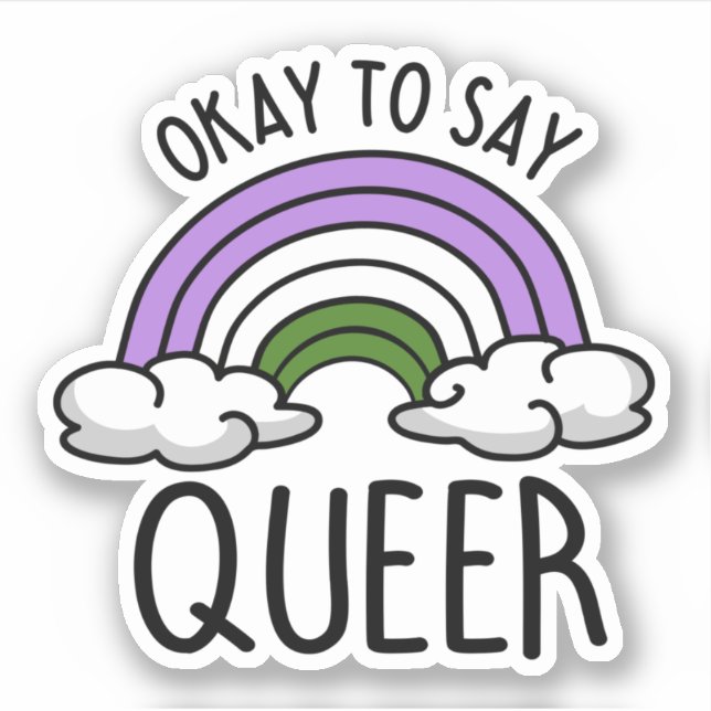 Pegatina Está bien decir queer (Anverso)