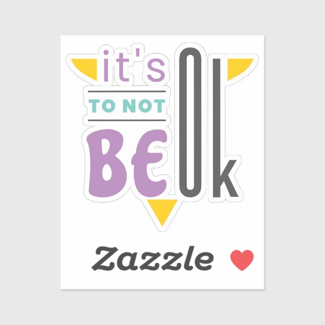 Pegatina Está bien no estar bien (Hoja)