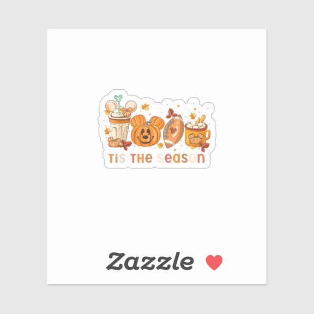 Pegatina Esta Es La Temporada Otoño Bebida De La Calabaza D (Hoja)
