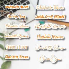 Pegatina Establecer 12 | Nombre del Naranja de estilo Perso