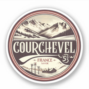 Pegatina Estación de esquí Courchevel en los Alpes francese