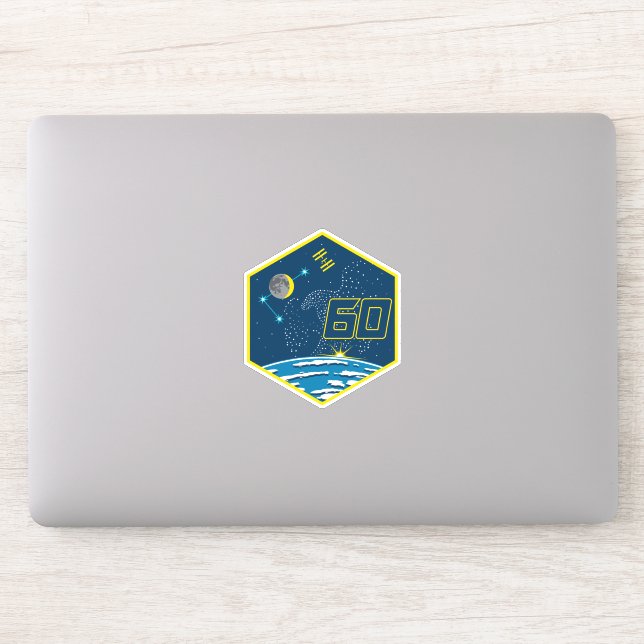 Pegatina Estación Espacial Internacional Expedición ISS-60 (Ordenador)