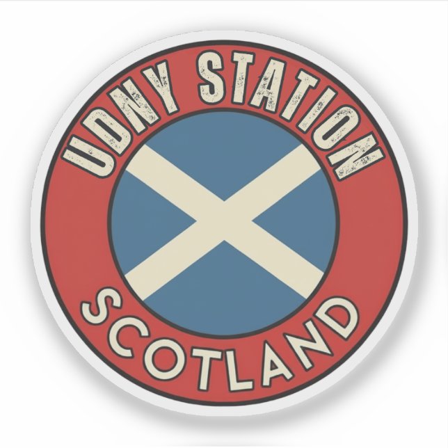 Pegatina Estación Udny, Escocia (Anverso)